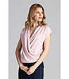 Елегантна дамска блуза в розов нюанс Della-2 снимка