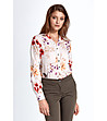 Дамска риза в цвят екрю с флорален принт Diana-2 снимка