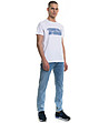Бяла памучна мъжка тениска Pepiro-4 снимка