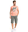 Памучна мъжка тениска Surf в цвят праскова-1 снимка