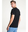 Черна памучна мъжка тениска Juste с джоб -1 снимка