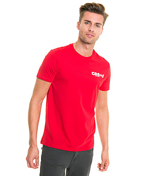 Червена памучна мъжка тениска Frens снимка