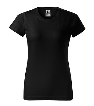 Черна дамска памучна тениска Basic снимка