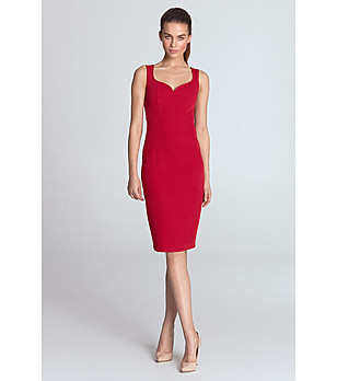 Елегантна рокля в червен нюанс Abbie снимка