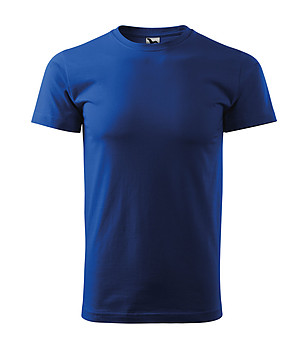 Синя мъжка памучна тениска Elino снимка