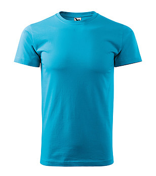 Светлосиня мъжка памучна тениска Elino снимка