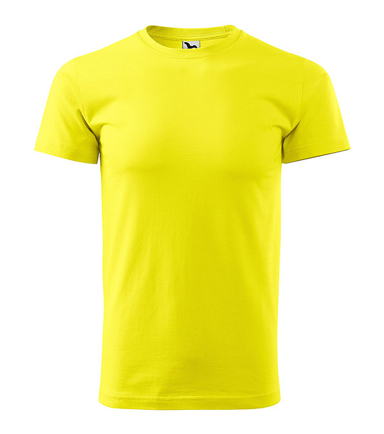 Жълта unisex памучна тениска Elino снимка