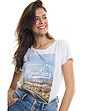 Дамска бяла тениска с щампа Mikira-0 снимка