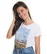 Дамска бяла тениска с щампа Mikira-1 снимка