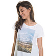 Дамска бяла тениска с щампа Mikira-2 снимка