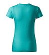 Дамска памучна тениска Basic в цвят емералд-1 снимка
