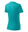 Дамска памучна тениска Basic в цвят емералд-3 снимка