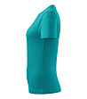 Дамска памучна тениска Basic в цвят емералд-4 снимка