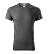 Вталена мъжка тениска в черен меланж Tim-0 снимка