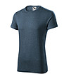 Вталена мъжка тениска в син меланж Tim-2 снимка