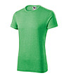 Вталена мъжка тениска в зелен меланж Tim-2 снимка