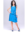 Ефектна рокля в син нюанс Tera с памук-0 снимка