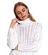 Бял дамски пуловер Edelina-4 снимка