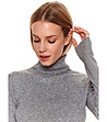 Сив дамски пуловер с камъчета Lamaila-3 снимка