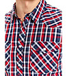 Мъжка памучна риза на каре в тъмносиньо, червено и бяло Freddie-3 снимка