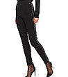 Черен дамски панталон с кант с декорация встрани Nessa-0 снимка