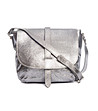 Дамска кожена чанта за рамо в сребрист нюанс Lucignano-0 снимка