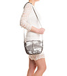 Дамска кожена чанта за рамо в сребрист нюанс Lucignano-4 снимка