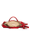Червена дамска кожена пътна чанта Macerata-3 снимка