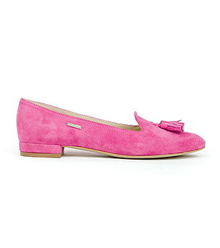 Розови дамски обувки от естествен велур Sara  снимка