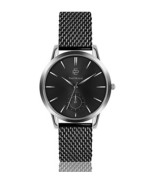 Мъжки часовник в черно и сребристо Greg снимка