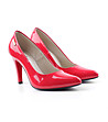 Червени дамски лачени обувки на ток Ena-0 снимка