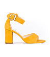 Жълти дамски сандали Ilonda от естествен велур-0 снимка