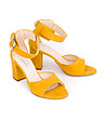 Жълти дамски сандали Ilonda от естествен велур-1 снимка