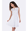 Бяла памучна рокля без ръкави Salina-3 снимка