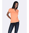 Оранжева памучна дамска блуза с контрастни кантове Flores-3 снимка