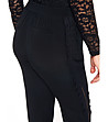 Черен дамски 9/10 панталон с дантела Mona-4 снимка