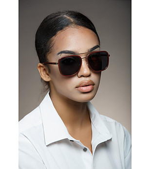 Unisex слънчеви очила в кафяво и златисто Pattos снимка