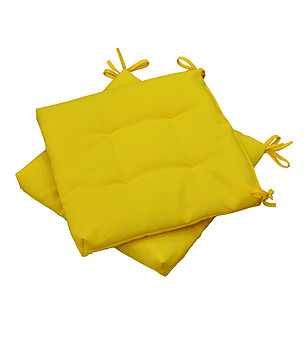 Комплект от 2 броя жълти възглавници за стол 40х40 см снимка
