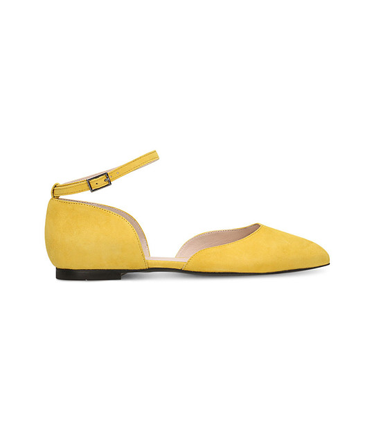 Жълти дамски велурени обувки Nely снимка