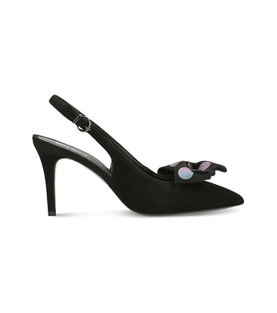 Ефектни черни дамски обувки от естествен велур Timea снимка