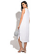 Бяла ленена рокля с къдрички Merina-1 снимка