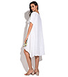 Асиметрична бяла ленена рокля Ilaria-1 снимка
