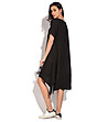 Асиметрична черна ленена рокля Ilaria-1 снимка