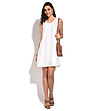 Бяла ленена рокля Flores-0 снимка