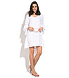 Ленена бяла рокля с фини ресни Shania-0 снимка