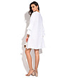 Ленена бяла рокля с фини ресни Shania-1 снимка