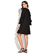Ленена черна рокля с фини ресни Shania-1 снимка