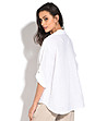 Ленена бяла дамска блуза с джоб Delmira-1 снимка