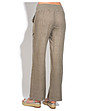 Дамски ленен панталон в цвят мока Dina-1 снимка