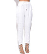 Ленен дамски панталон в бяло Vanessa-0 снимка